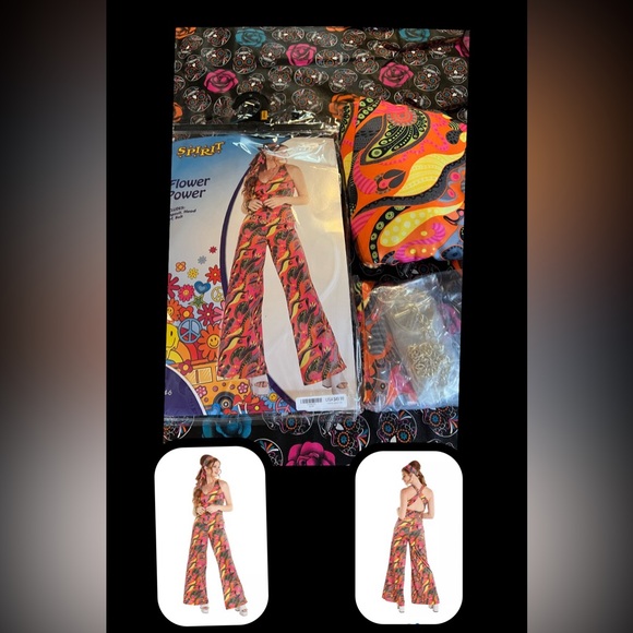 🆕 Spirit Adult 60s Hippie Jumpsuit Costume - Picture 1 of 17